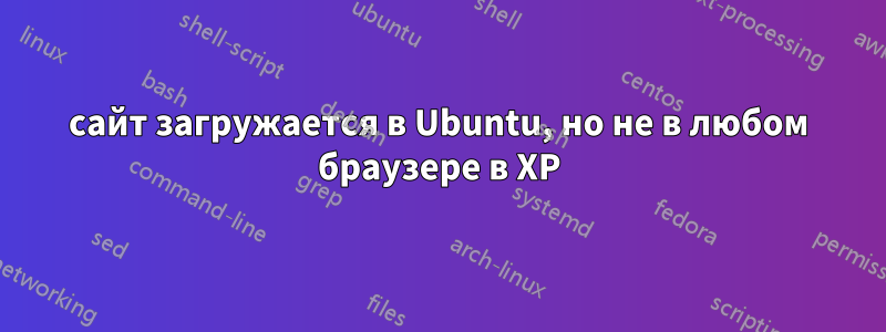 сайт загружается в Ubuntu, но не в любом браузере в XP