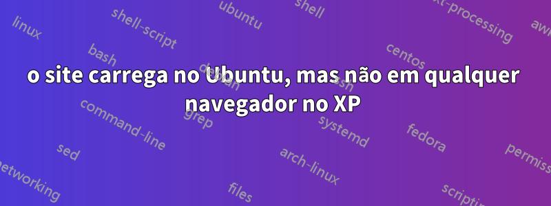 o site carrega no Ubuntu, mas não em qualquer navegador no XP