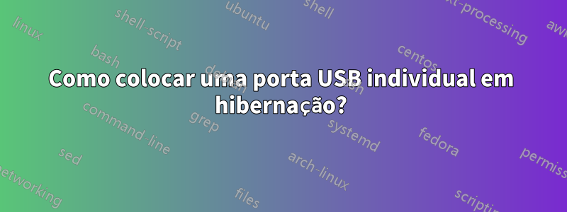 Como colocar uma porta USB individual em hibernação?