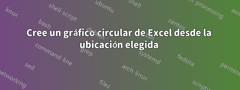 Cree un gráfico circular de Excel desde la ubicación elegida