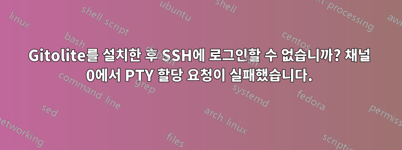 Gitolite를 설치한 후 SSH에 로그인할 수 없습니까? 채널 0에서 PTY 할당 요청이 실패했습니다.