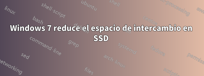 Windows 7 reduce el espacio de intercambio en SSD