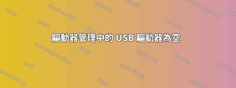 驅動器管理中的 USB 驅動器為空 