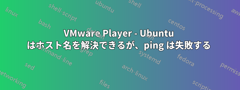 VMware Player - Ubuntu はホスト名を解決できるが、ping は失敗する