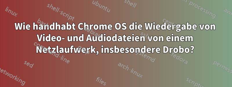 Wie handhabt Chrome OS die Wiedergabe von Video- und Audiodateien von einem Netzlaufwerk, insbesondere Drobo?