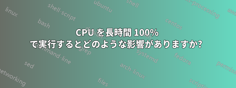 CPU を長時間 100% で実行するとどのような影響がありますか? 