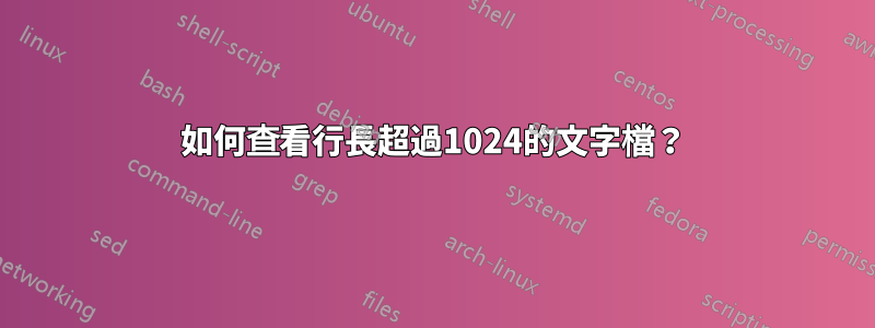 如何查看行長超過1024的文字檔？