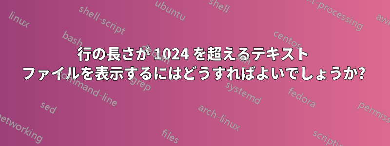行の長さが 1024 を超えるテキスト ファイルを表示するにはどうすればよいでしょうか?
