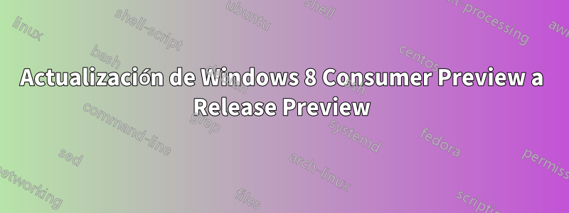 Actualización de Windows 8 Consumer Preview a Release Preview