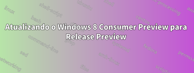Atualizando o Windows 8 Consumer Preview para Release Preview