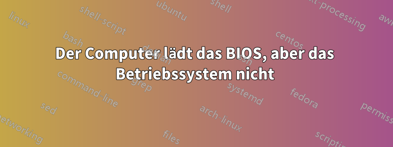 Der Computer lädt das BIOS, aber das Betriebssystem nicht