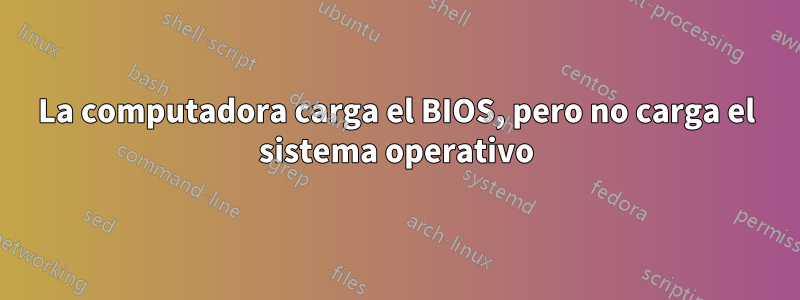 La computadora carga el BIOS, pero no carga el sistema operativo