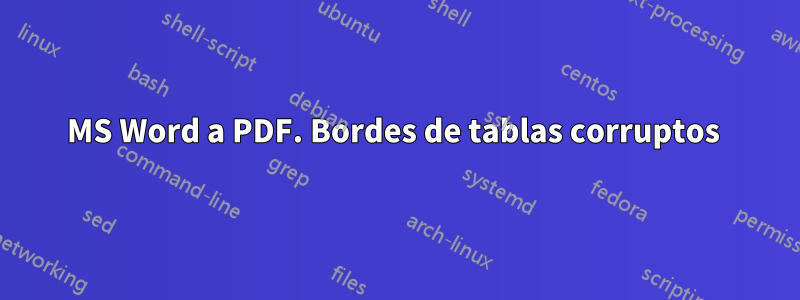 MS Word a PDF. Bordes de tablas corruptos 
