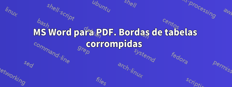 MS Word para PDF. Bordas de tabelas corrompidas 