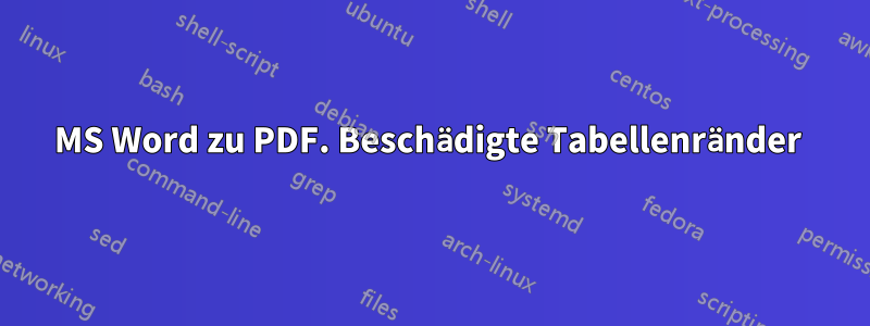 MS Word zu PDF. Beschädigte Tabellenränder 