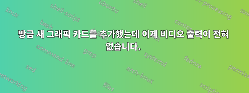 방금 새 그래픽 카드를 추가했는데 이제 비디오 출력이 전혀 없습니다.
