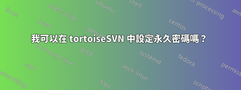 我可以在 tortoiseSVN 中設定永久密碼嗎？