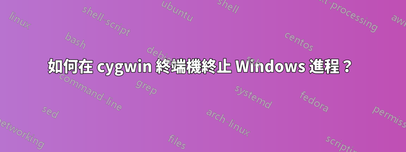 如何在 cygwin 終端機終止 Windows 進程？