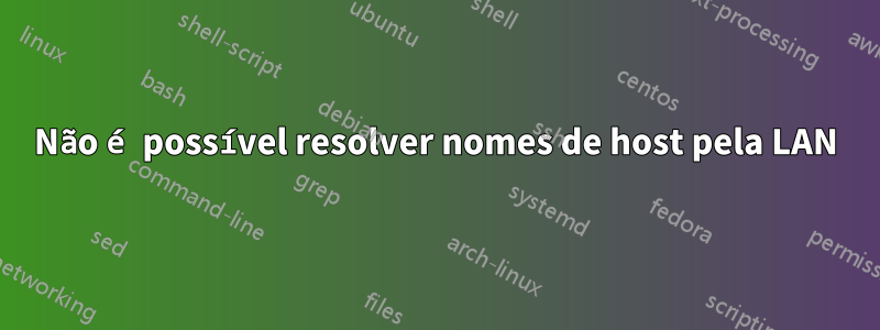 Não é possível resolver nomes de host pela LAN