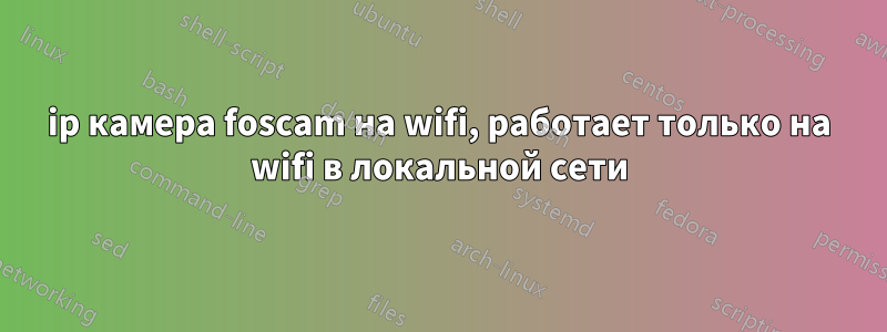 ip камера foscam на wifi, работает только на wifi в локальной сети