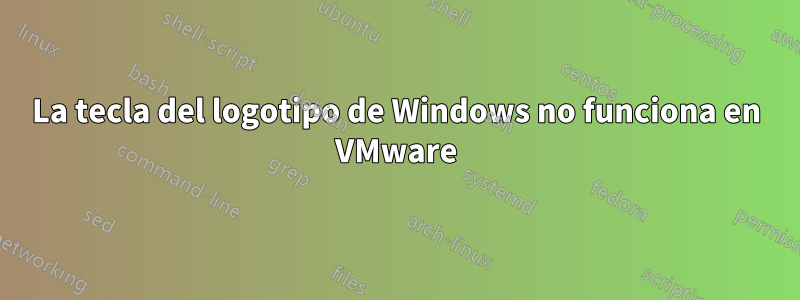 La tecla del logotipo de Windows no funciona en VMware