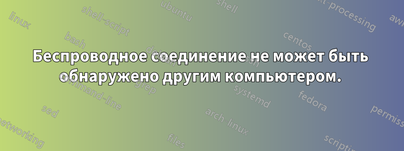 Беспроводное соединение не может быть обнаружено другим компьютером.