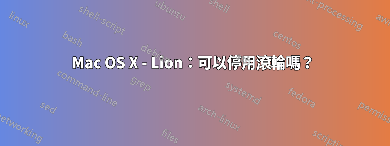 Mac OS X - Lion：可以停用滾輪嗎？