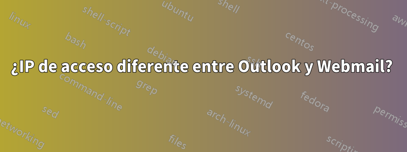 ¿IP de acceso diferente entre Outlook y Webmail?