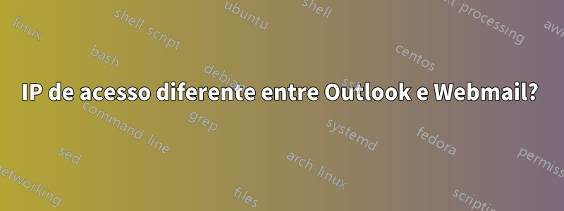 IP de acesso diferente entre Outlook e Webmail?