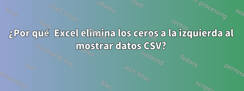 ¿Por qué Excel elimina los ceros a la izquierda al mostrar datos CSV?