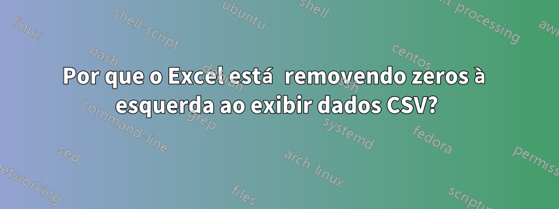 Por que o Excel está removendo zeros à esquerda ao exibir dados CSV?