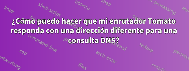 ¿Cómo puedo hacer que mi enrutador Tomato responda con una dirección diferente para una consulta DNS?