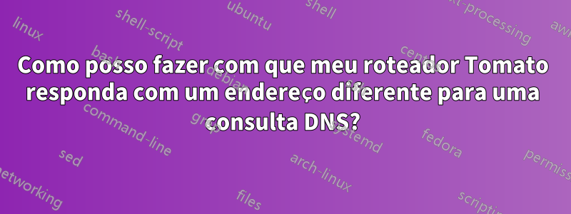 Como posso fazer com que meu roteador Tomato responda com um endereço diferente para uma consulta DNS?