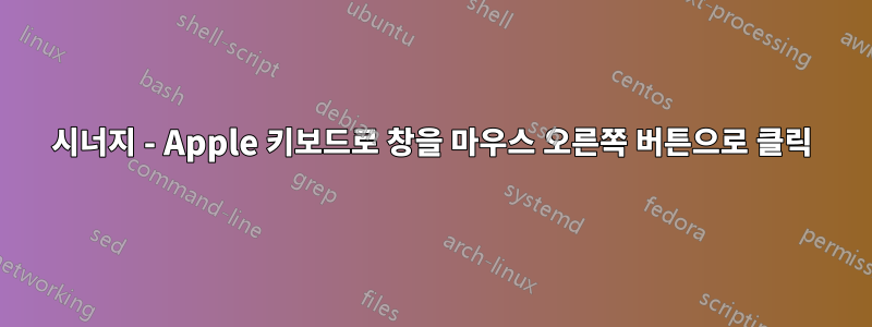 시너지 - Apple 키보드로 창을 마우스 오른쪽 버튼으로 클릭