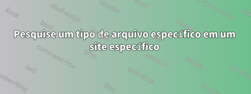 Pesquise um tipo de arquivo específico em um site específico