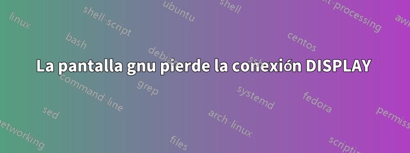 La pantalla gnu pierde la conexión DISPLAY