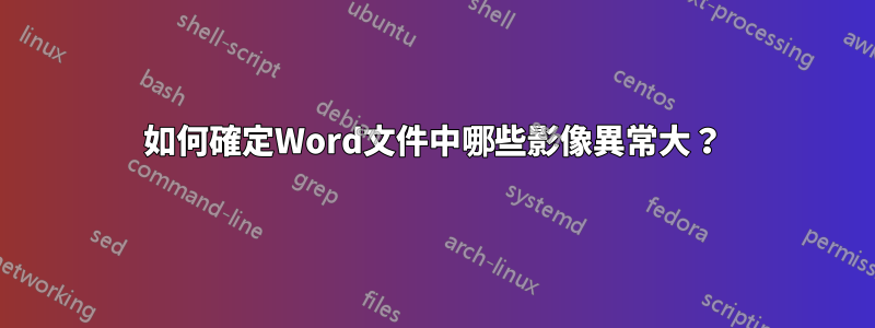 如何確定Word文件中哪些影像異常大？