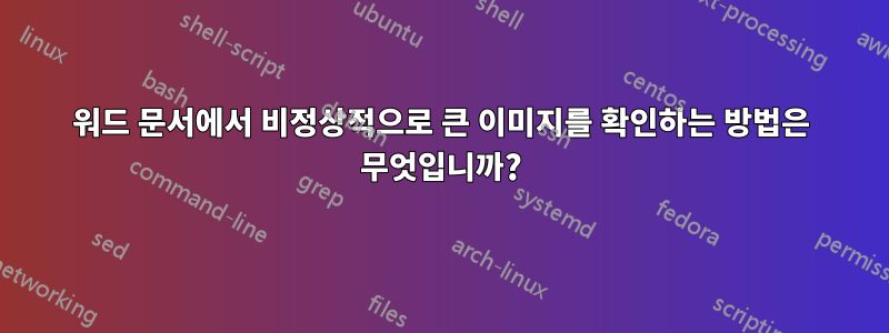 워드 문서에서 비정상적으로 큰 이미지를 확인하는 방법은 무엇입니까?