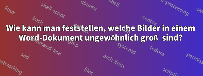 Wie kann man feststellen, welche Bilder in einem Word-Dokument ungewöhnlich groß sind?