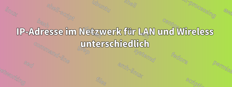 IP-Adresse im Netzwerk für LAN und Wireless unterschiedlich