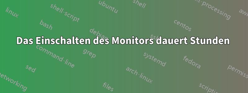 Das Einschalten des Monitors dauert Stunden