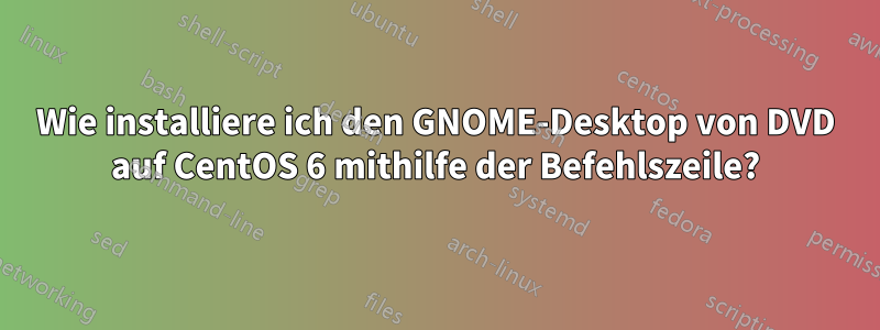 Wie installiere ich den GNOME-Desktop von DVD auf CentOS 6 mithilfe der Befehlszeile?