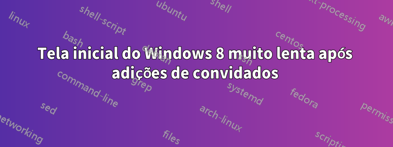 Tela inicial do Windows 8 muito lenta após adições de convidados