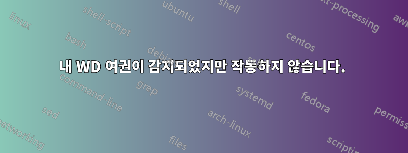 내 WD 여권이 감지되었지만 작동하지 않습니다.