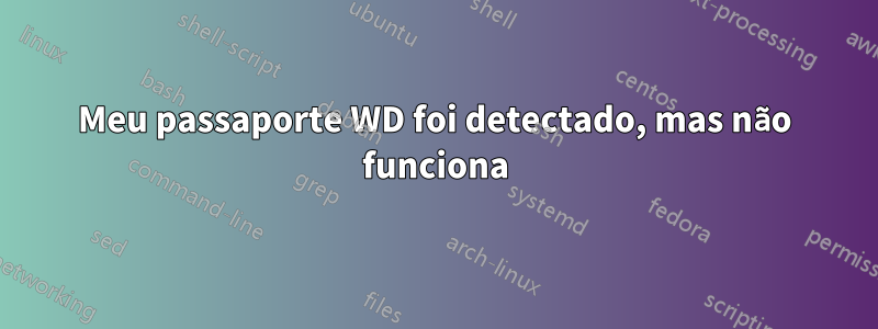 Meu passaporte WD foi detectado, mas não funciona