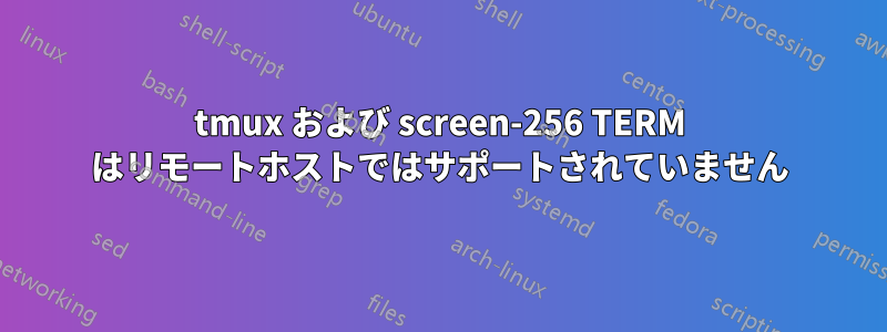 tmux および screen-256 TERM はリモートホストではサポートされていません