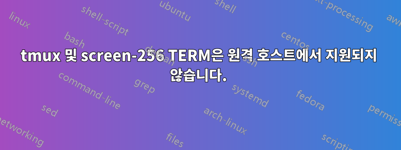 tmux 및 screen-256 TERM은 원격 호스트에서 지원되지 않습니다.