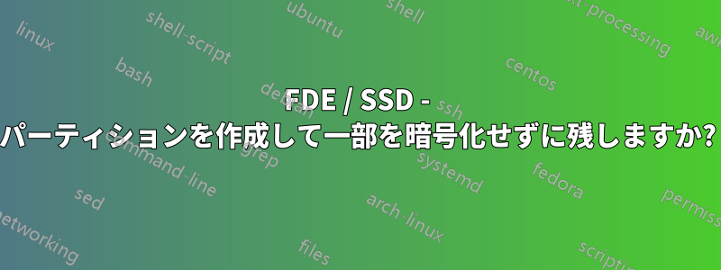 FDE / SSD - パーティションを作成して一部を暗号化せずに残しますか?