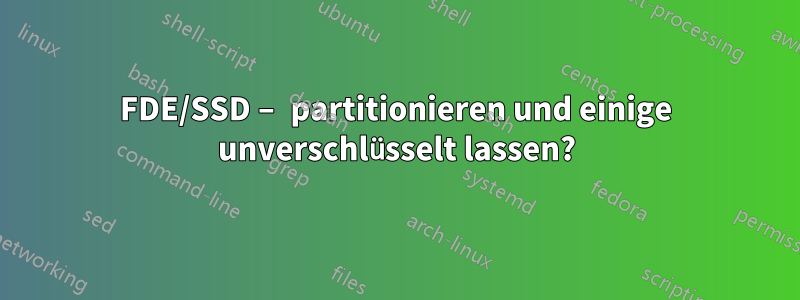 FDE/SSD – partitionieren und einige unverschlüsselt lassen?