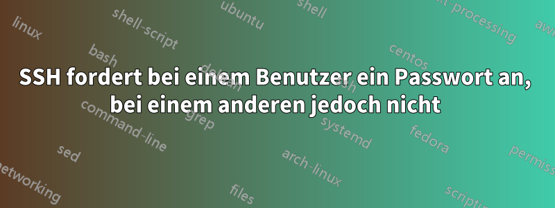 SSH fordert bei einem Benutzer ein Passwort an, bei einem anderen jedoch nicht